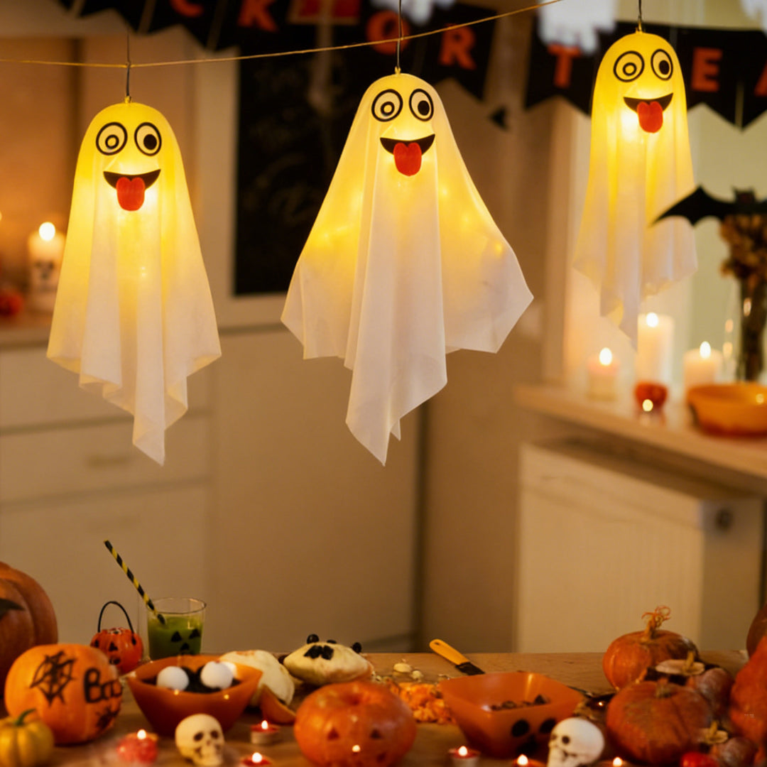 Decorative Halloween Ghost Figure with LED Lighting