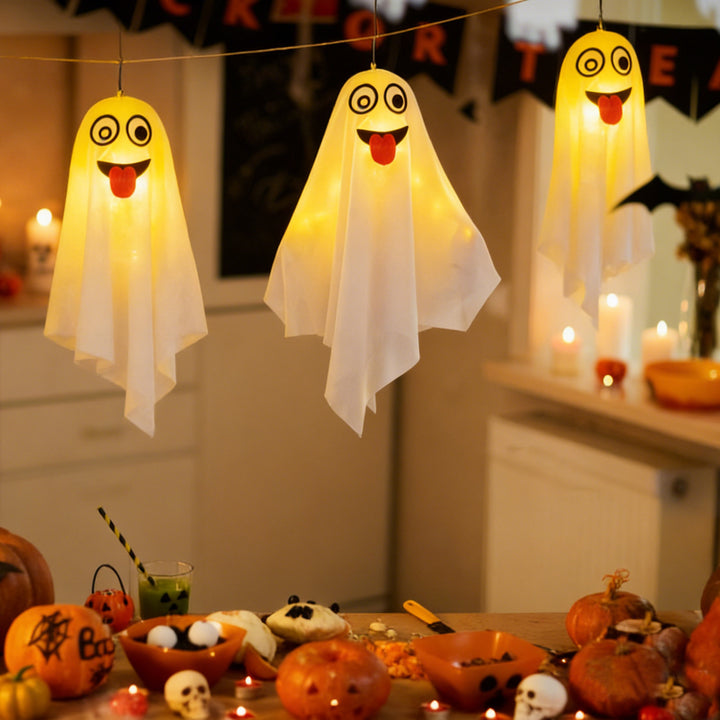 Decorative Halloween Ghost Figure with LED Lighting