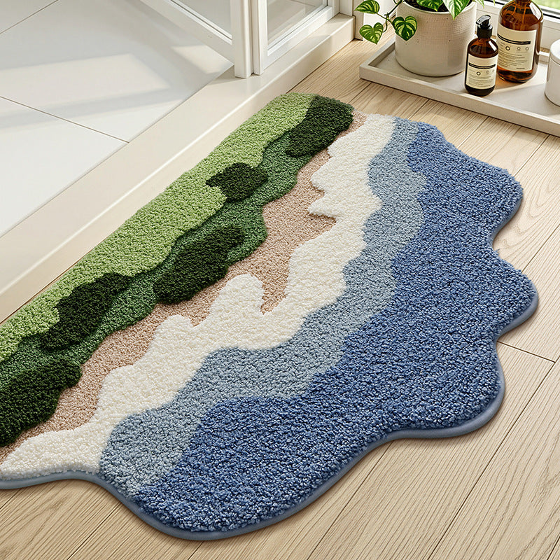 Floral Embellished Indoor Bath Mat Kalsten