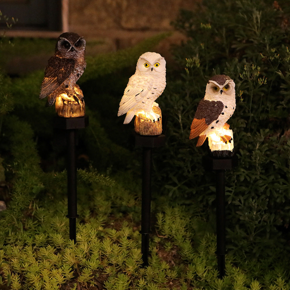 Solar-Powered Owl Garden Stake Light With Realistic Resin Perched Sculpture And Automatic Dusk-To-Dawn LED Kalsten