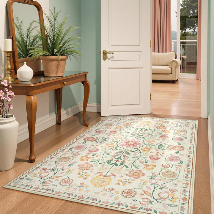 Flower theme rug