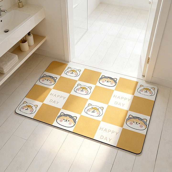 Cute Cartoon Pet-Themed Bath Mat Kalsten