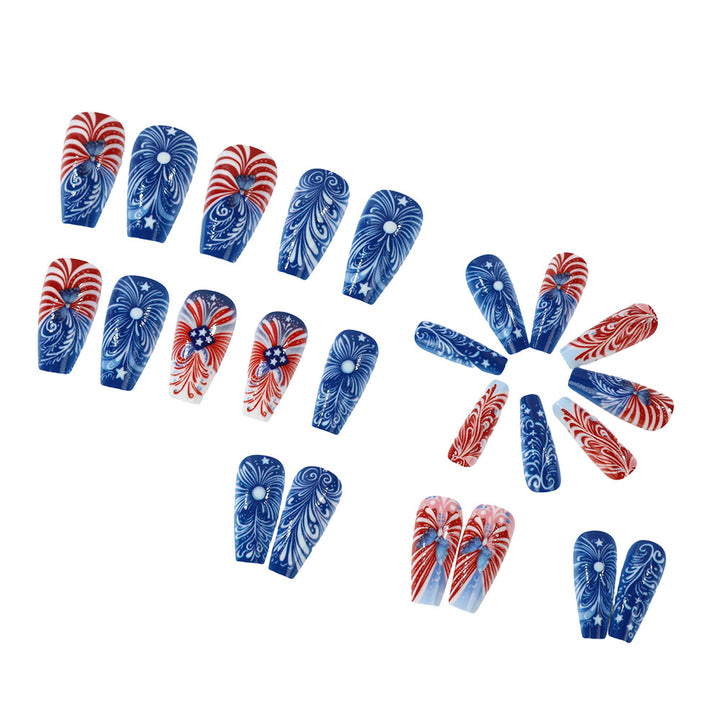 Patriotic design artificial nails Kalsten