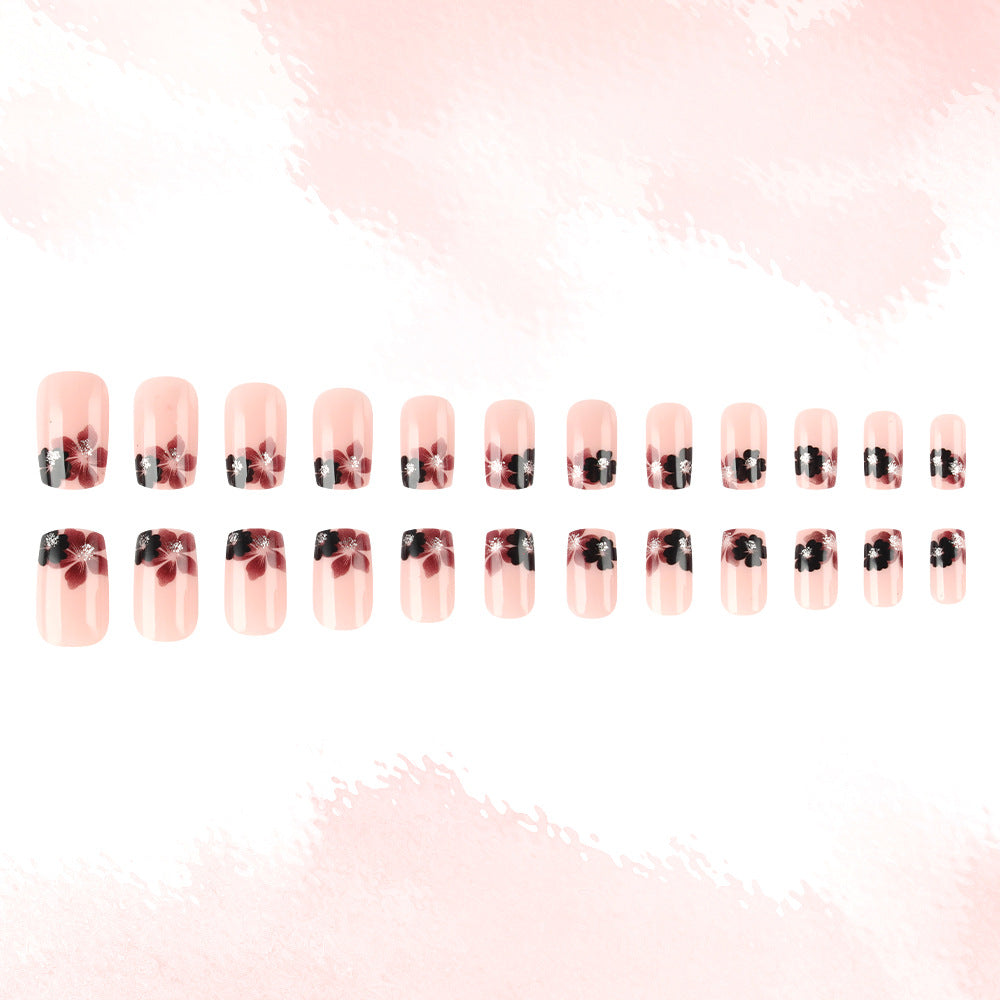 Elegant Floral Acrylic Press-On Nails Kalsten
