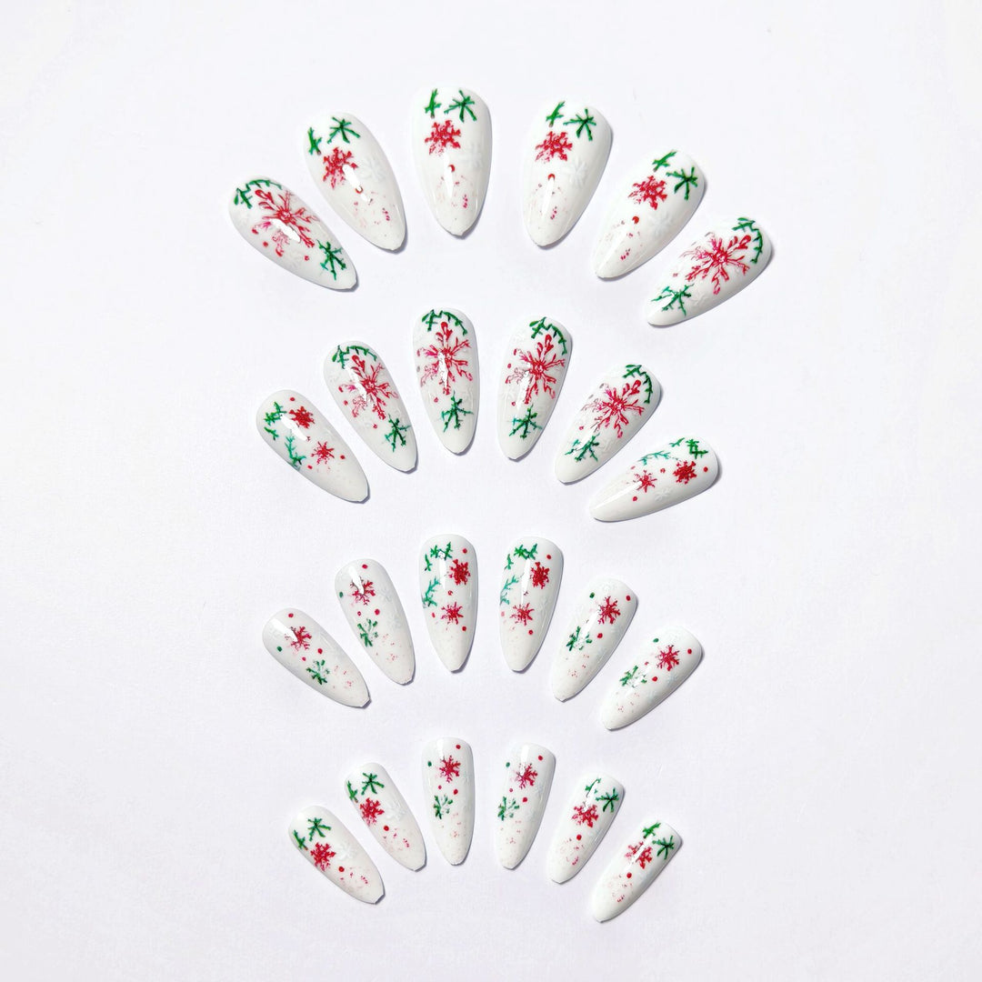 Artificial nails with winter snowflake and Christmas motif Kalsten