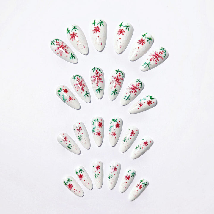 Artificial nails with winter snowflake and Christmas motif Kalsten
