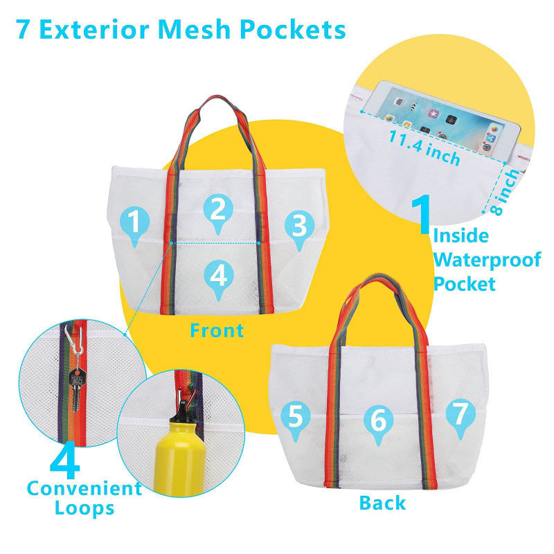 Beach bag with breathable net material Kalsten