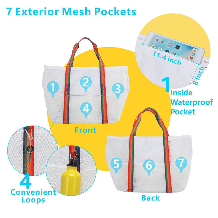 Beach bag with breathable net material Kalsten