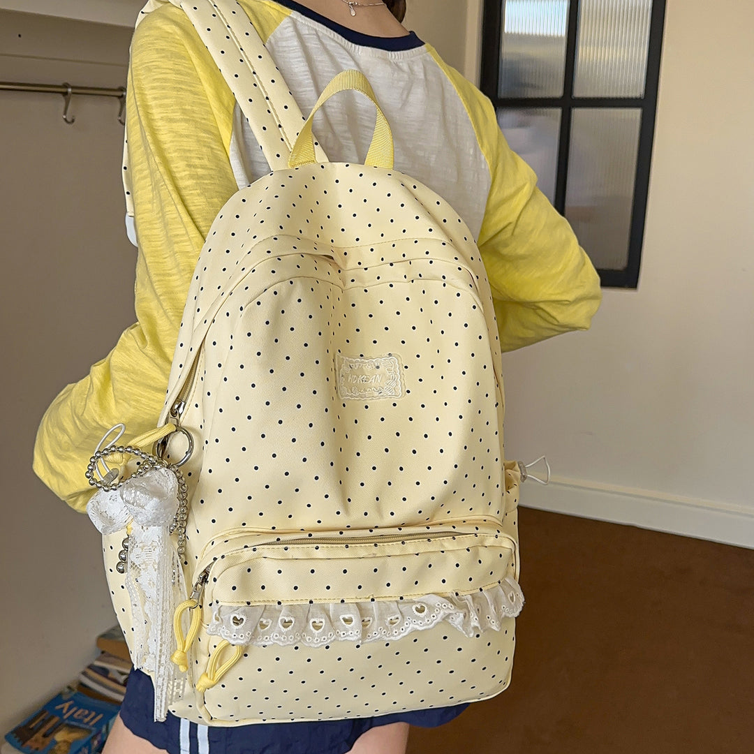 Charming Polka Dot Patterned Backpack Kalsten