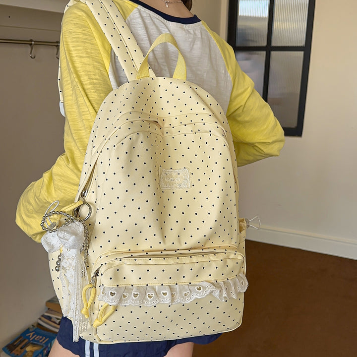 Charming Polka Dot Patterned Backpack Kalsten