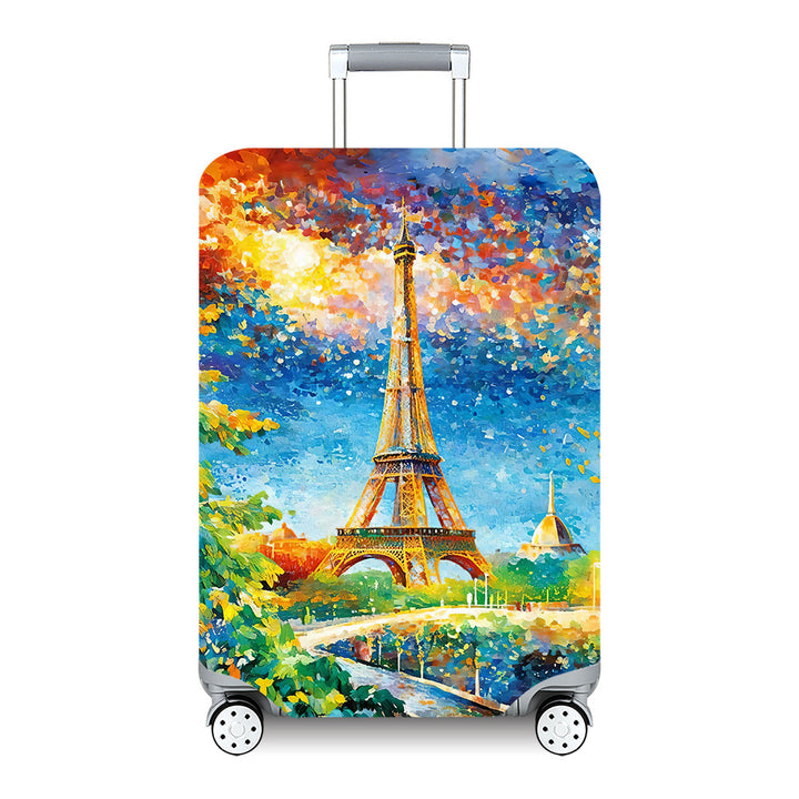 Unisex hard-shell travel suitcase with artistic landscape design Kalsten