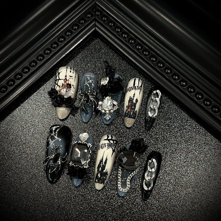 Gothic-Themed Press-On Nail Collection