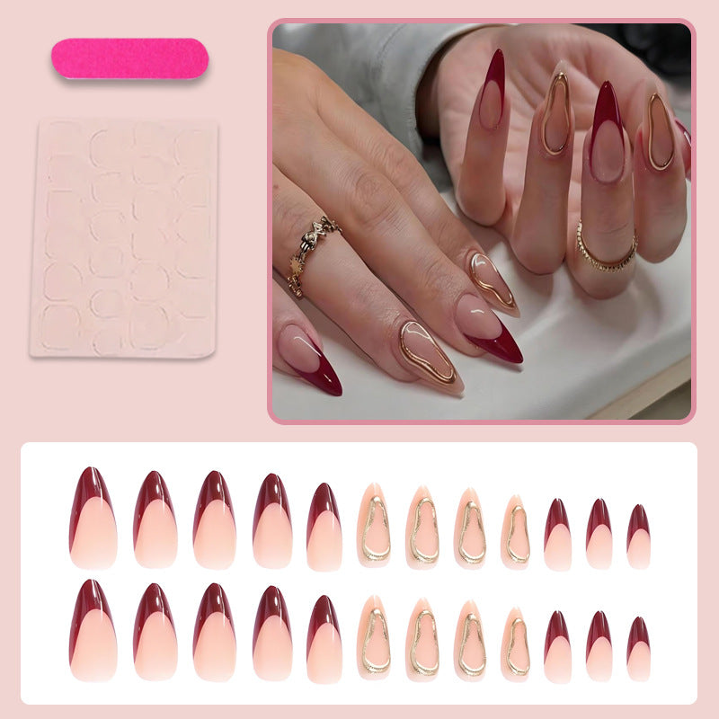 Nail set with elegant lace design Kalsten