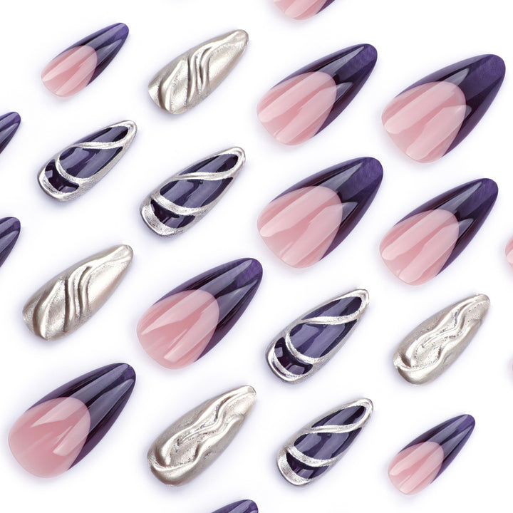 Artful stiletto nails with elegant gold and ombre design Kalsten