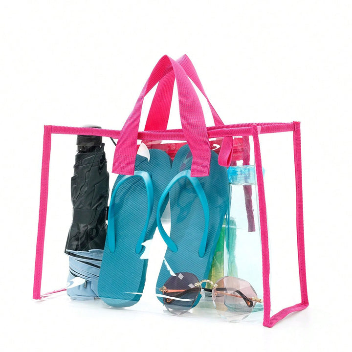 Transparent beach bag with sturdy carrying handles and various compartments Kalsten