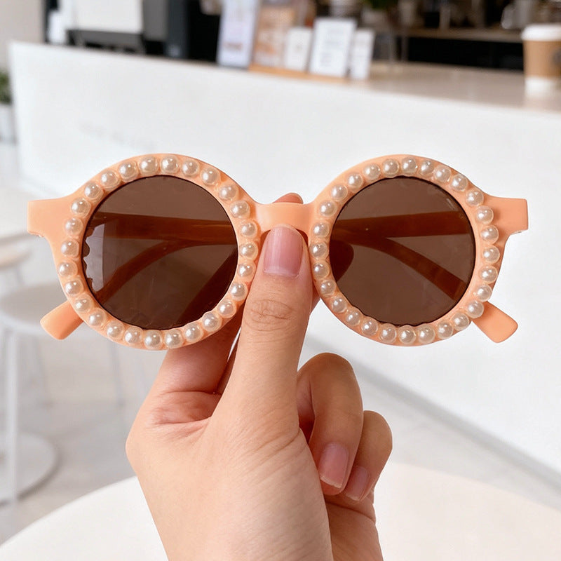 Elegant Pearl-Embellished Round Sunglasses Kalsten