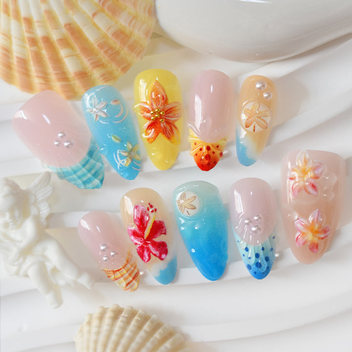 Tropical-Themed 3D Press-On Nails Kalsten