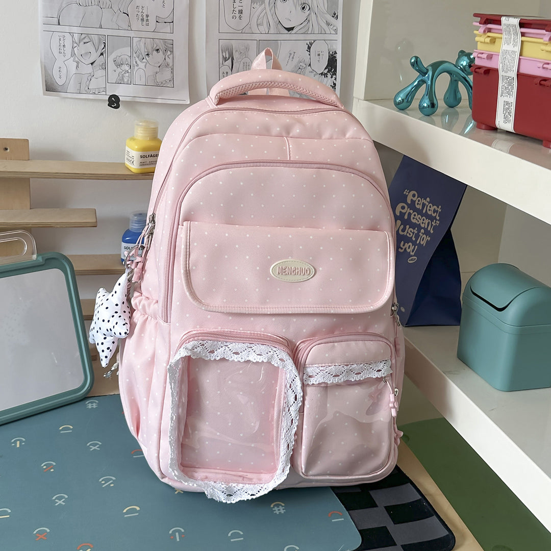 Cute Decorative Polka Dot School Backpack Kalsten