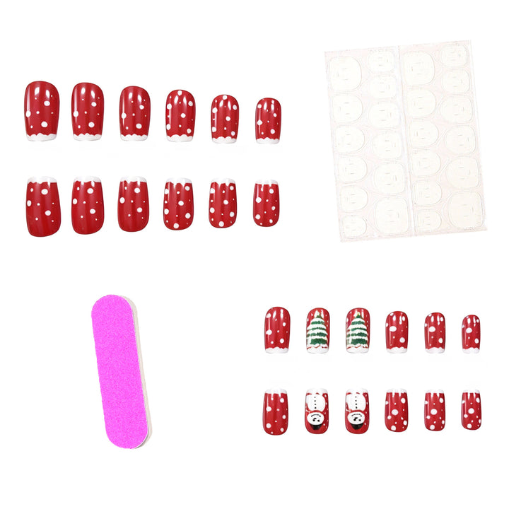 Festive Christmas-Themed Acrylic Nail Art Kalsten