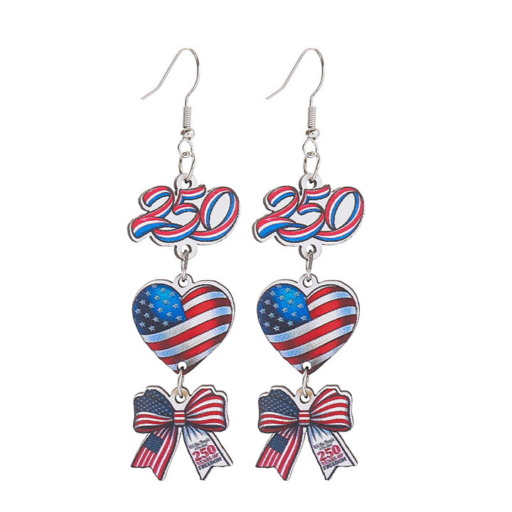 Women take statement earrings with cowboy hat heart and bow pendant Kalsten