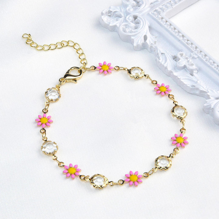 Floral Crystal Charm Bracelet Kalsten