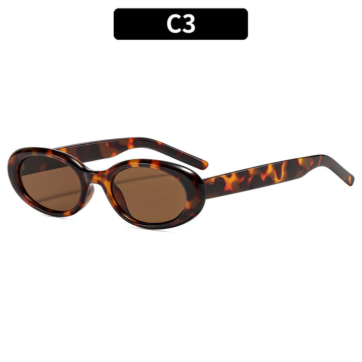 Retro-Inspired Oval Frame Sunglasses