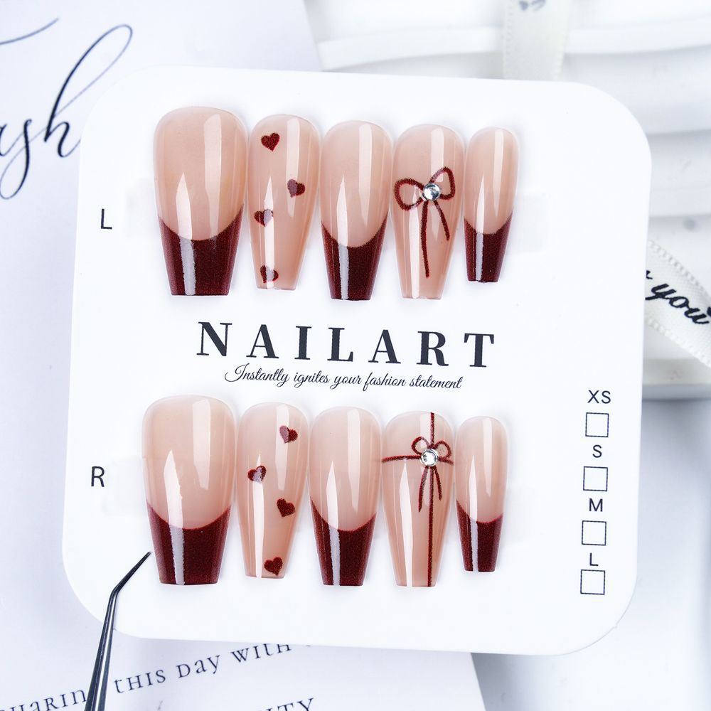 Artistic Press-On Nail Set with Cute Character Designs Kalsten