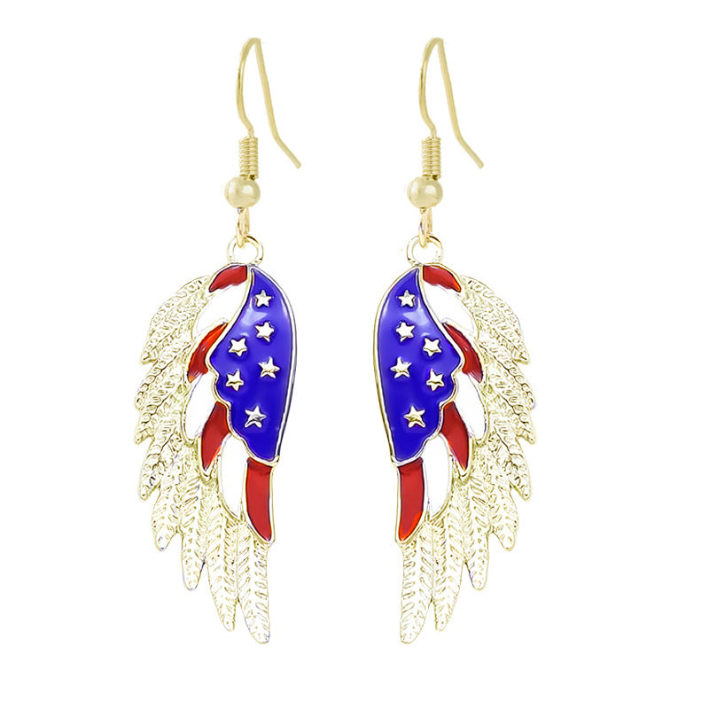 Women nan enamel horseshoe earrings with star motif and fishhook closure Kalsten
