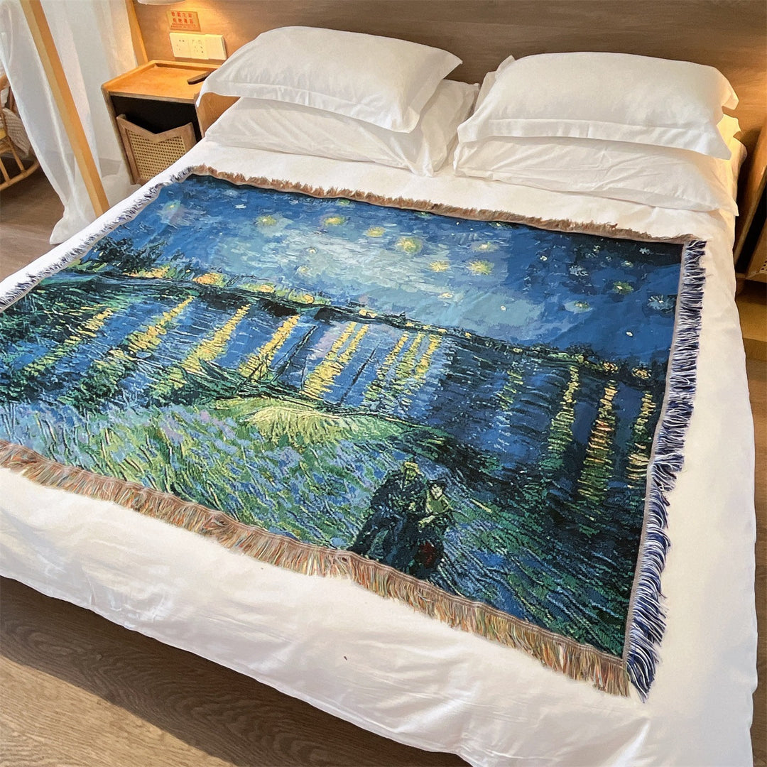 Artistic Nature-Themed Throw Blanket