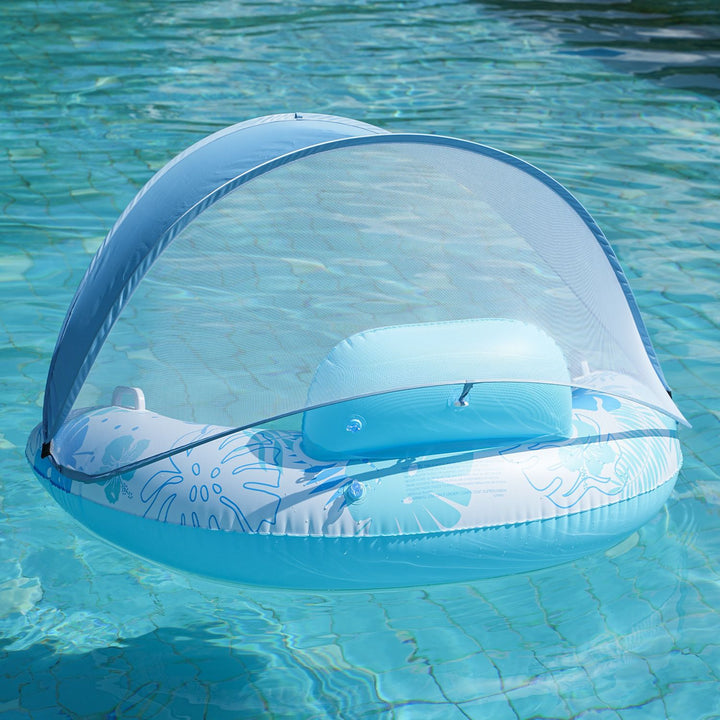 Unisex Inflatable Comfort Pool Lounger with Headrest Kalsten