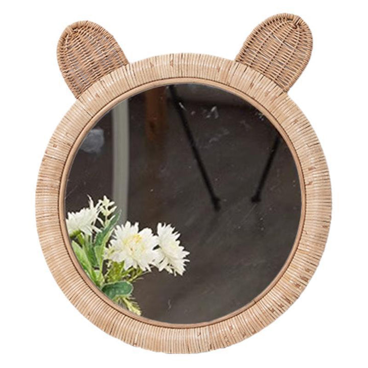 Round Wall Mirror with Rattan Design Kalsten