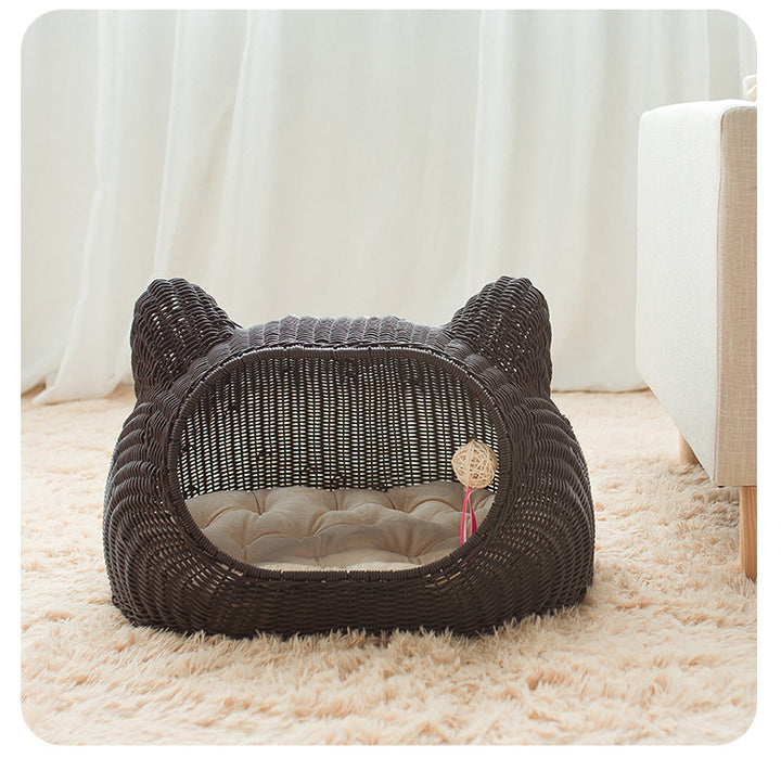 Cozy cat basket with ear design Kalsten