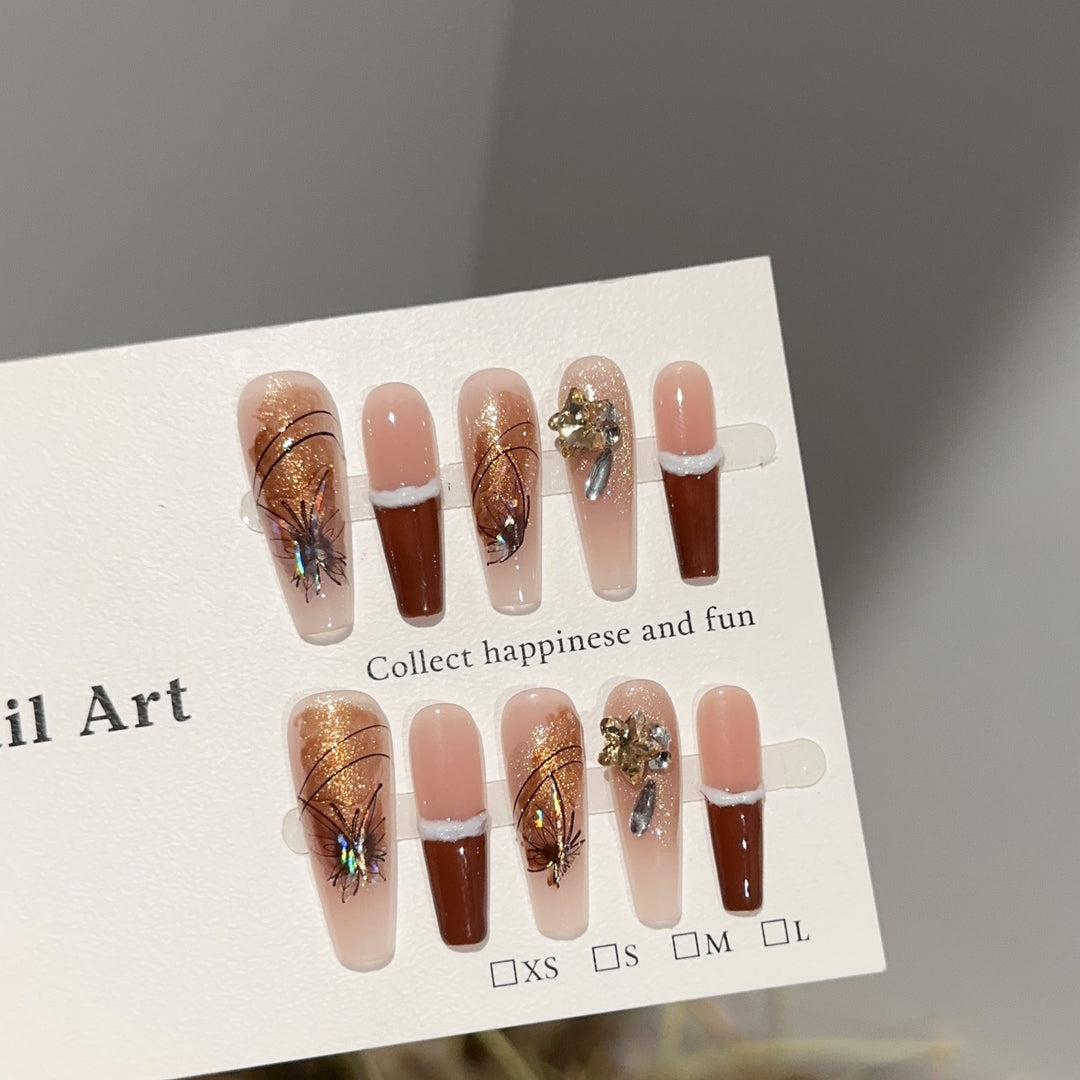 Artistic Glitter Press-On Nail Designs