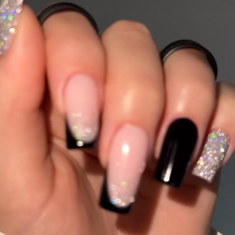 Elegant Stiletto Press-On Nail Art with Rhinestone Accents Kalsten