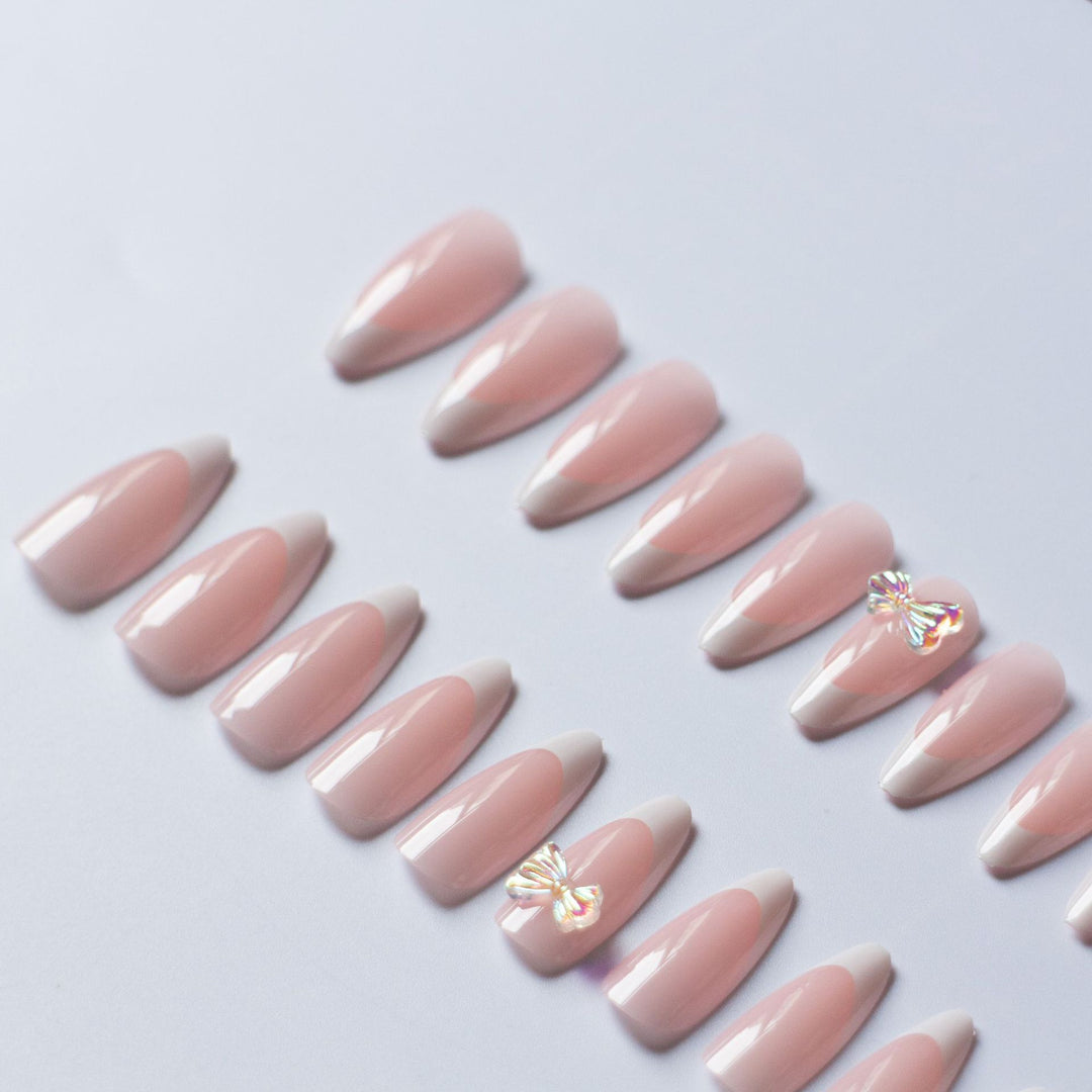 Elegant French Tip Acrylic Nail Art Set