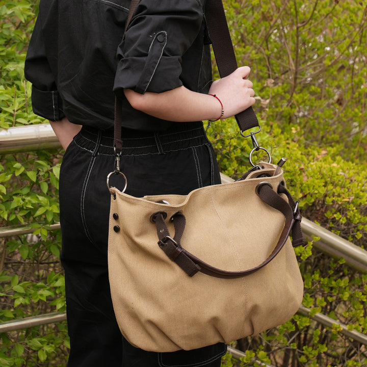 Stylish Multi-Pocket Canvas Handbag Kalsten