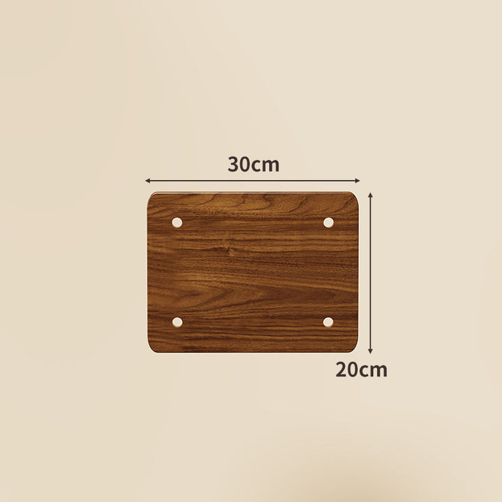Compact Square Bamboo Shelf Panel with Rounded Corners and Pre-Drilled Mounting Holes