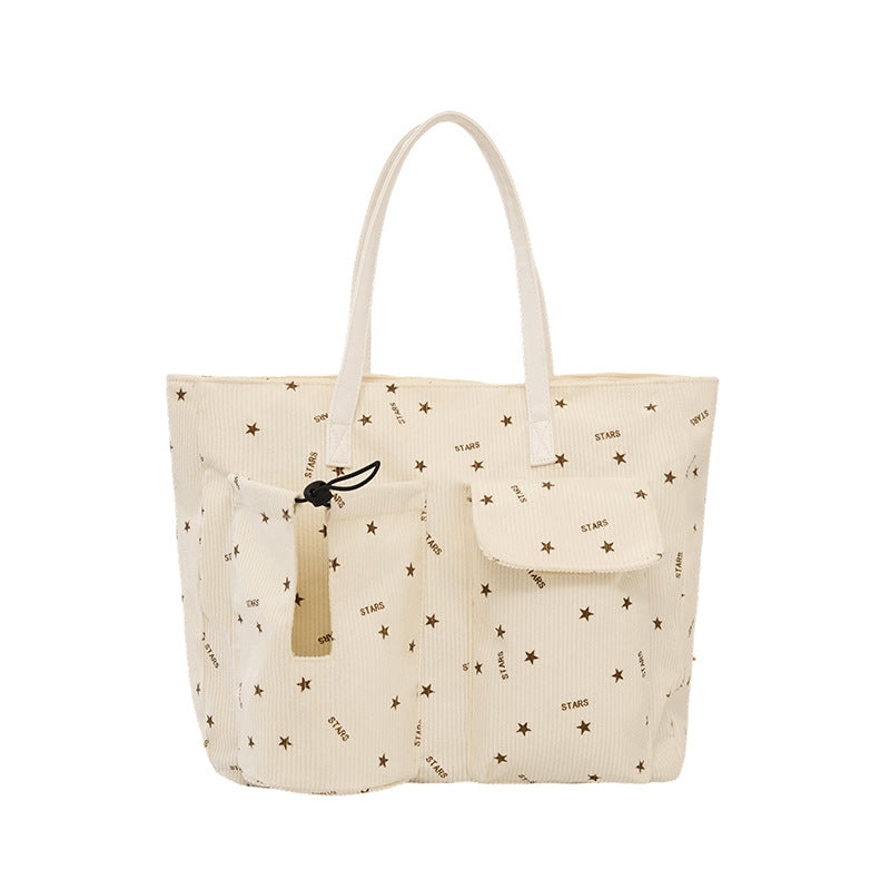 Stylish Star Patterned Cotton Tote Bag Kalsten