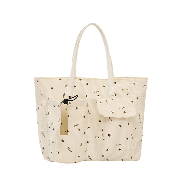 Stylish Star Patterned Cotton Tote Bag Kalsten