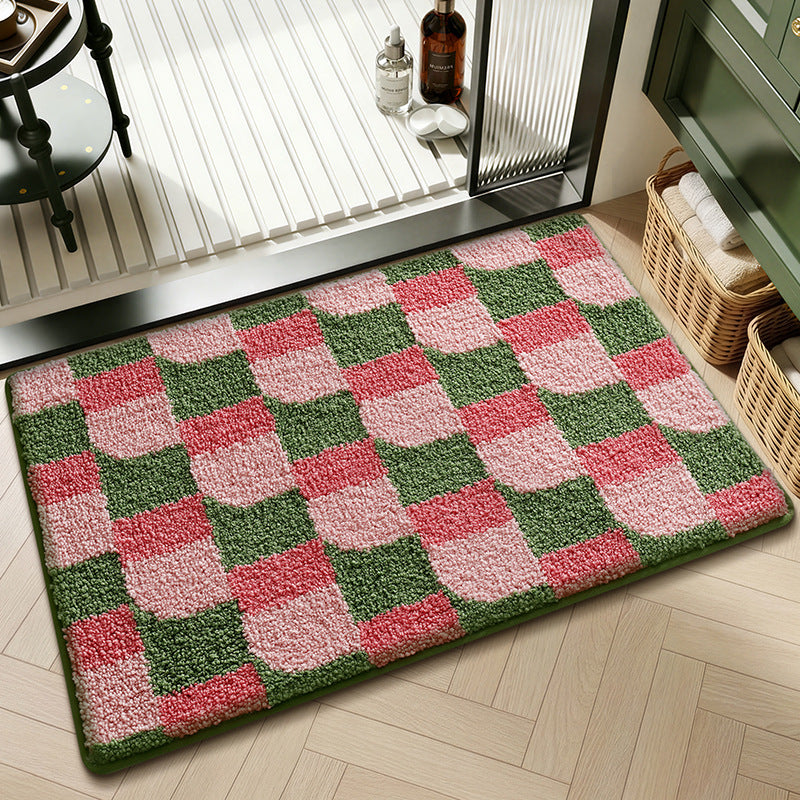 Plush Textured Zigzag Bath Mat Kalsten