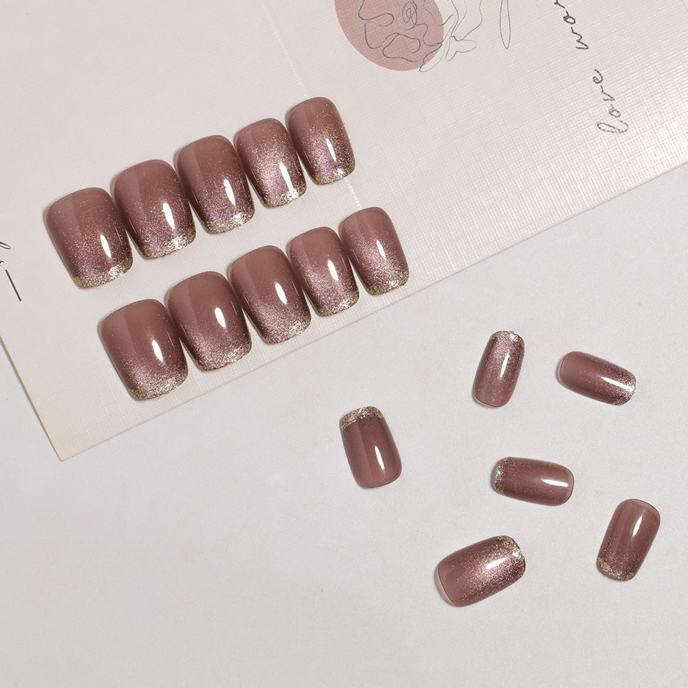 Glamorous Press-On Nail Set with Glitter Tips Kalsten