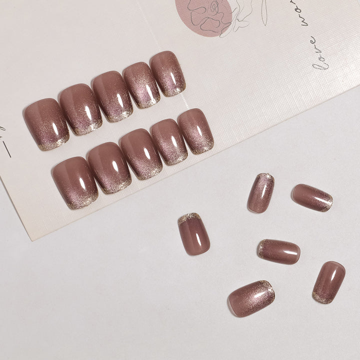 Glamorous Press-On Nail Set with Glitter Tips Kalsten