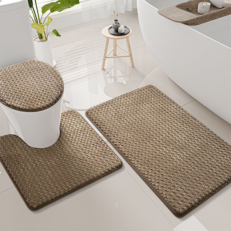 Thick Textured Bathroom Mat Set Kalsten