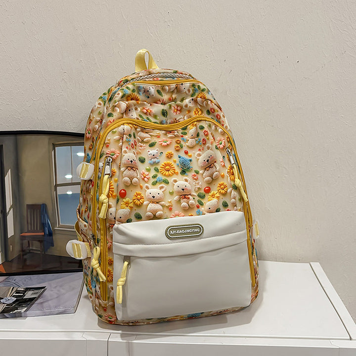Playful Teddy Bear Patterned Backpack