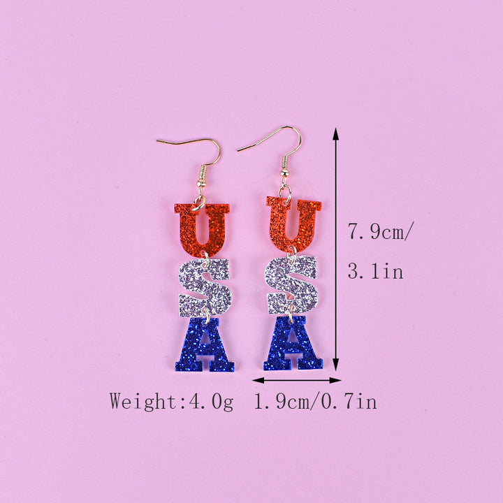 Women's nan triple star dangle glitter resin earrings with hypoallergenic hooks Kalsten