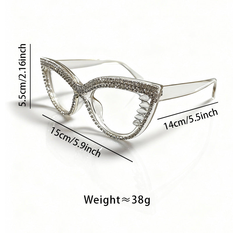 Rhinestone-Embellished Cat-Eye Eyewear Kalsten