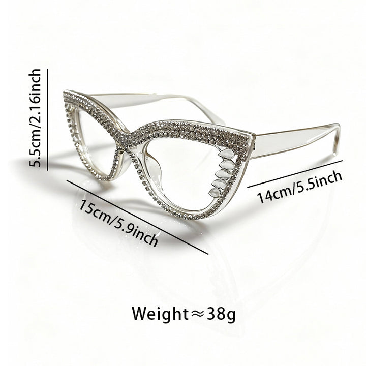 Rhinestone-Embellished Cat-Eye Eyewear Kalsten