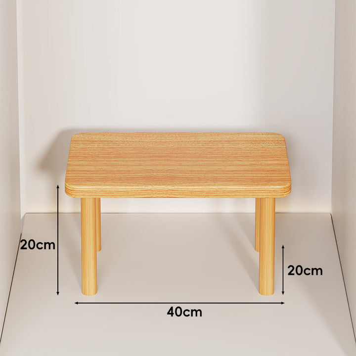 Height-Adjustable Rectangular Wooden Riser Table with Detachable Round Legs