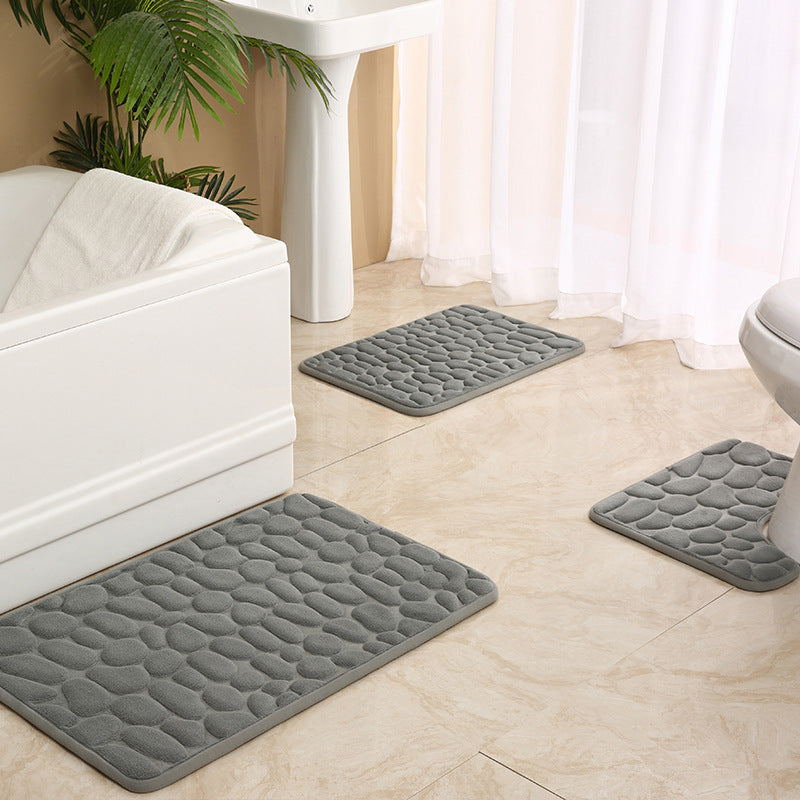 Soft Touch Stone Pattern Bathroom Rug Set Kalsten