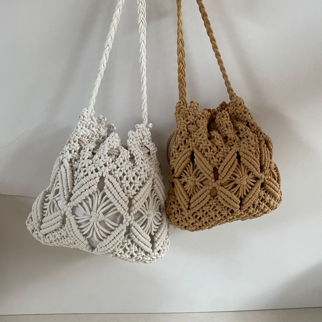 Hand-knotted shoulder bag with floral details Kalsten